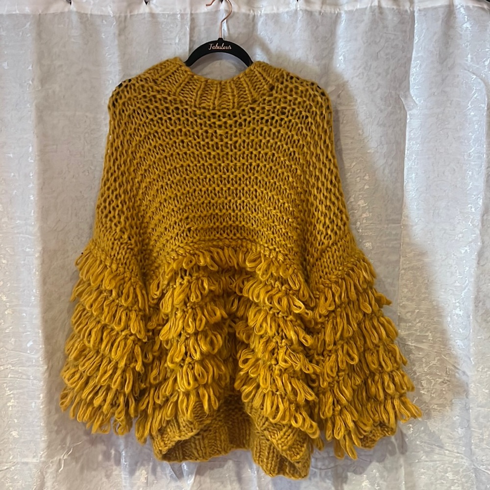 Mustard, yellow tassel sweater